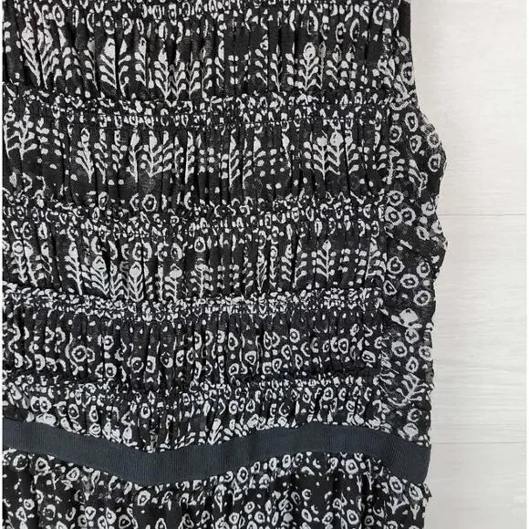 Anthropologie 9Hi5 Poststamp Black & White Ruched Tulle Dress - Size Medium - Picture 5 of 5